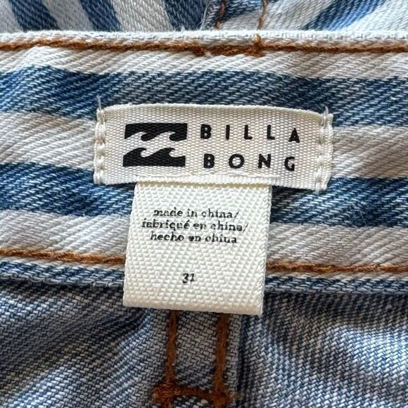 Billabong How Bout That Striped Denim Shorts Blue White Women’s 31 - Picture 2 of 5